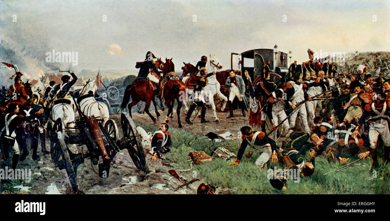 "Le soir de la bataille de Waterloo' - de la peinture par Ernest Crofts. Bataille entre l'armée française sous le commandement de Banque D'Images