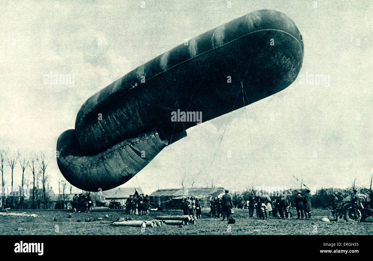 Ballons britannique au front de l'Ouest, avril 1916 pendant la Seconde Guerre mondiale 1. Photo officielle du Front de l'Ouest. Utilisé pour Banque D'Images