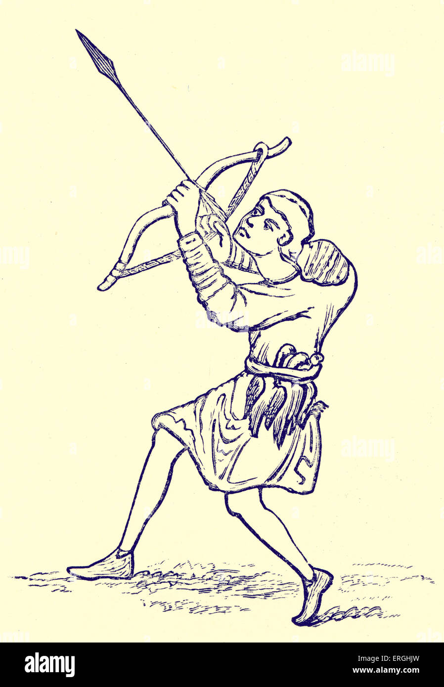 Archer, 11e siècle. 19ème siècle illustration de reproduction. Banque D'Images