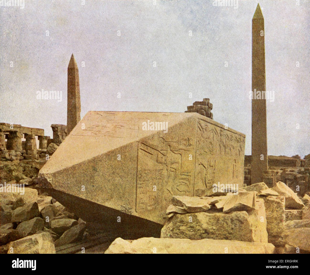Les obélisques de Karnak, en Égypte. Banque D'Images