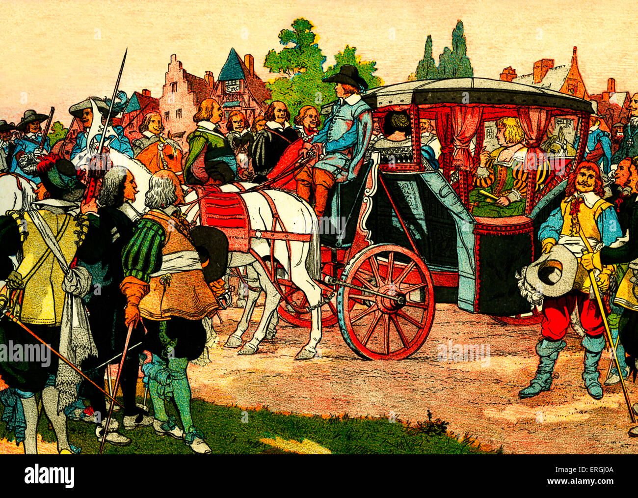 Marie de Médicis, voyage vers les Pays-Bas. De l'illustration par Eugène Courboin, ch. 1912. Reine consort de la France, comme la Banque D'Images