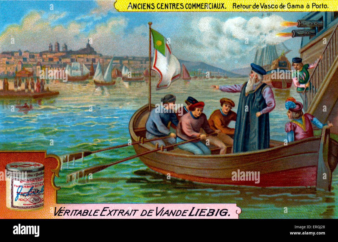 Centres commerciaux anciens : Vasco da Gama retour à Porto. Premier comte de Vidigueira, explorateur portugais, ch. 1460/1469 - 24 Banque D'Images