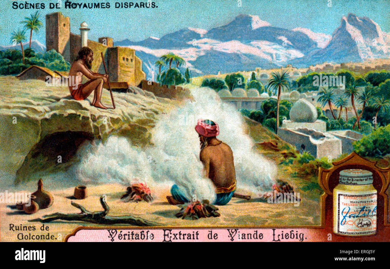 Les civilisations disparues : ruines à Golkonda. Ville détruite du centre-sud de l'Inde et capitale de l'ancien royaume de The Golkonda Banque D'Images
