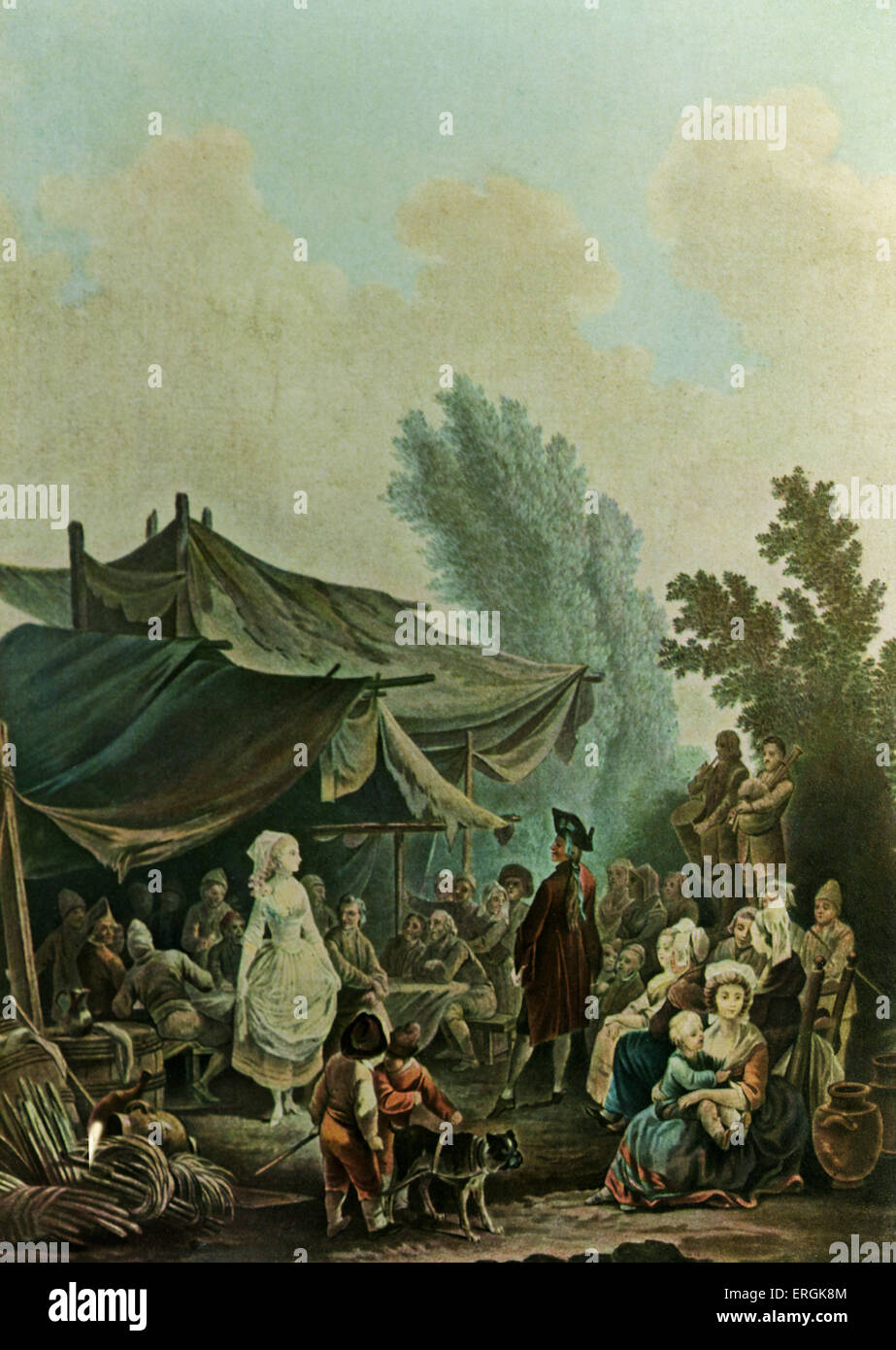 La Noce de village (le Village d'un mariage), 1785 - après gravure de Charles Melchior Descourtis, après Nicolas Antoine Taunay Banque D'Images