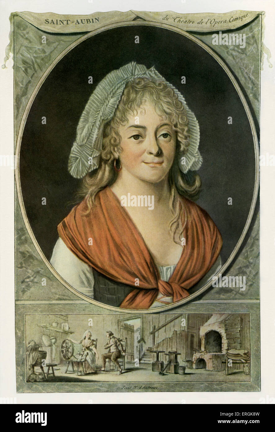 Madame Saint-Aubin (1746 - 1830), après gravure de Pierre Michel Alix, après Jean François Garnerey (1755-1837). Stéphanie Banque D'Images