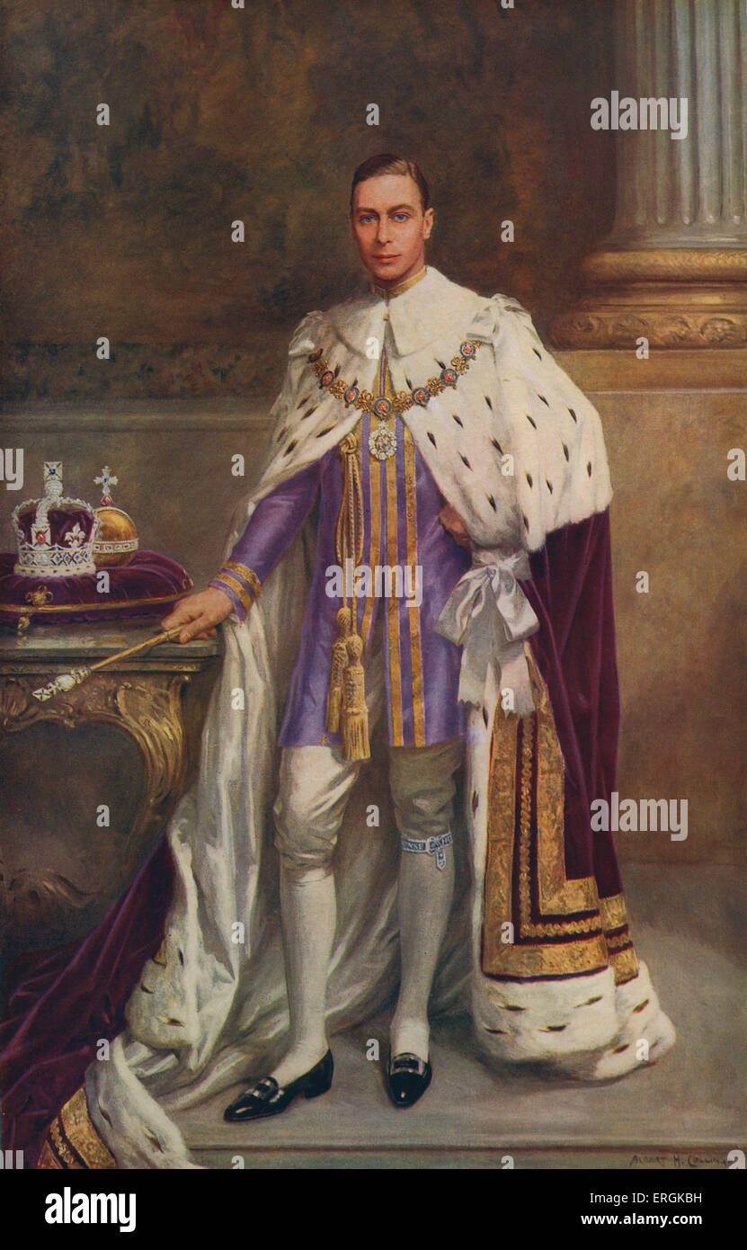 Le roi George VI en 1936. Après la peinture par Albert H. Collings. (1895-1952). Banque D'Images