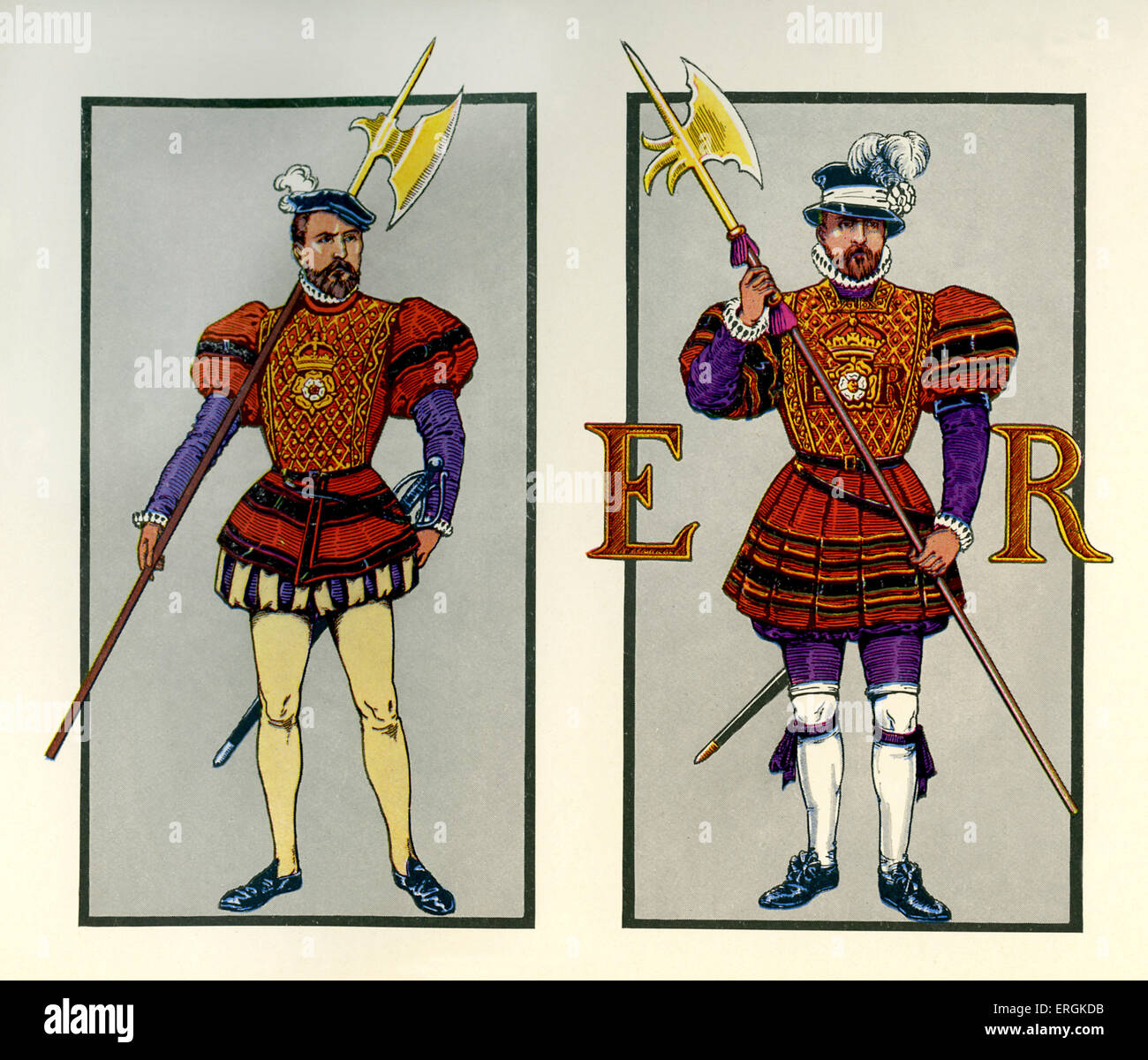 Robe uniformes pour les tenanciers de la garde sous le commandement de Marie I (c.1550-1575). Les Yeomen étaient la garde personnelle du Banque D'Images