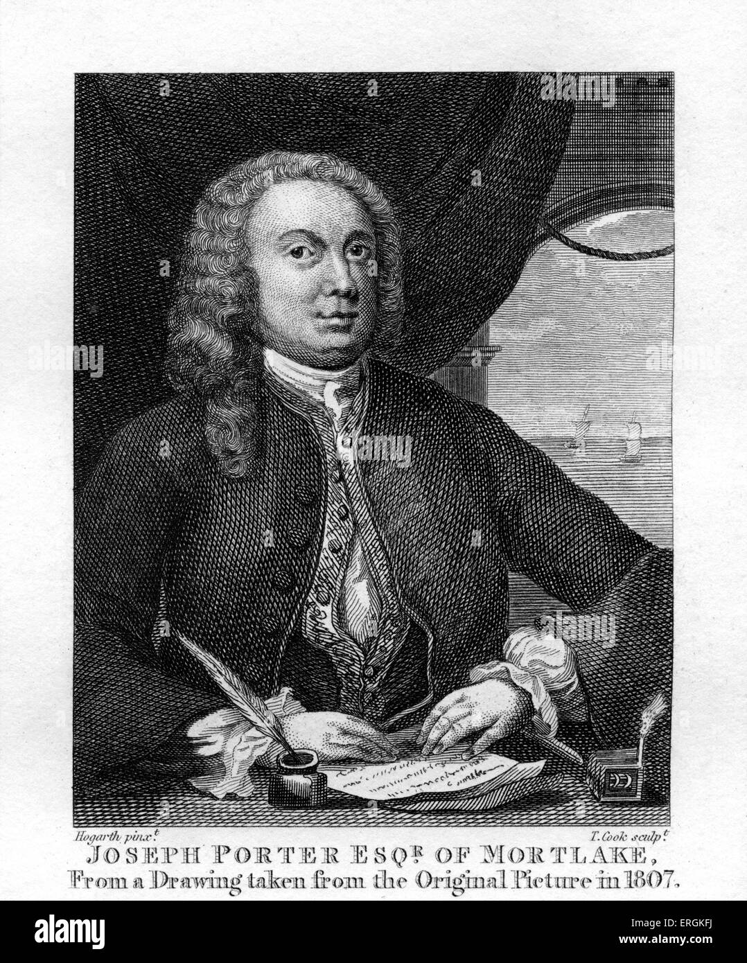 Joseph Porter (1697 - 1764) de William Hogarth, 1808. Gravée par Thomas Cook. Joseph Porter était un commerçant basé à Hambourg Banque D'Images