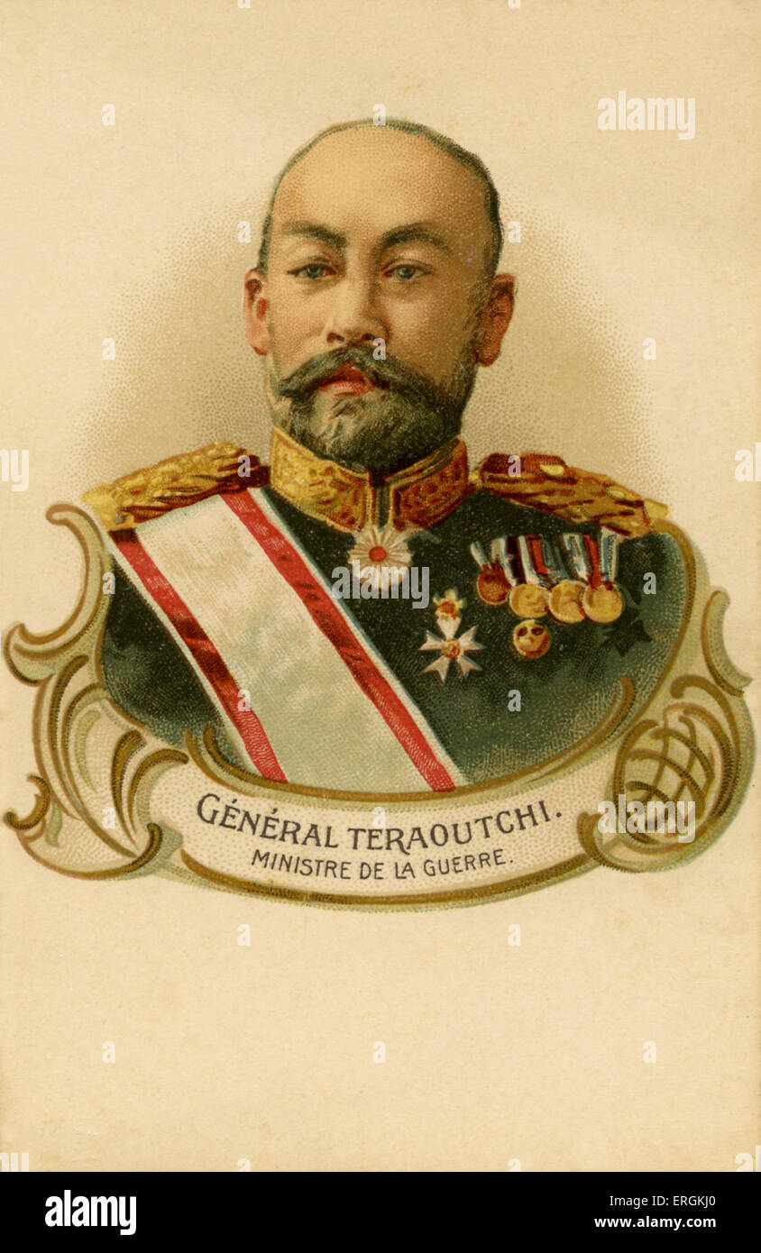 Le Maréchal japonais Masatake Terauchi (1683-1749). Les forces terrestres japonais Masatake mènent à la victoire dans la guerre russo-japonaise Banque D'Images