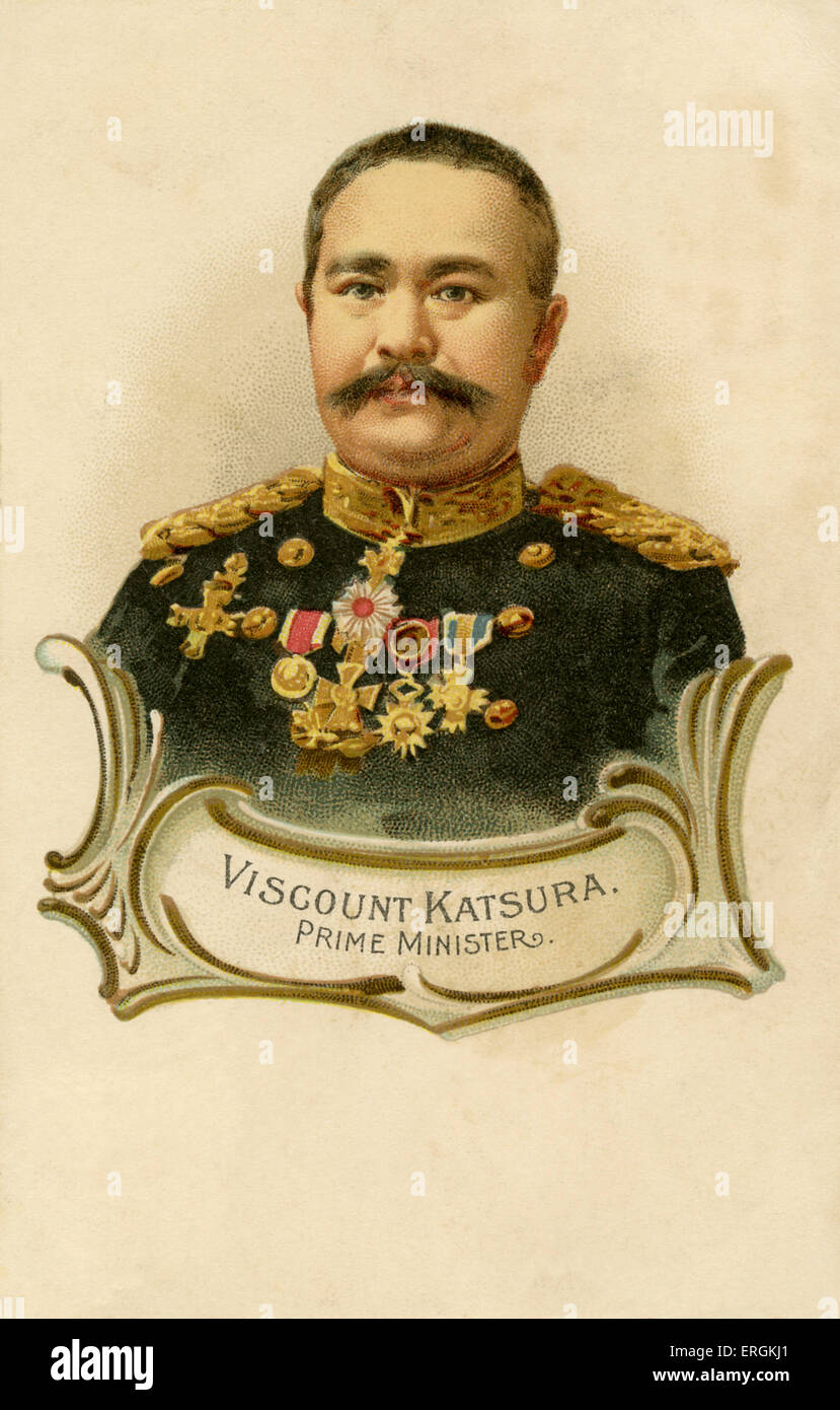Le Premier ministre japonais Taro Katsura (1848-1913), qui fut Premier Ministre du Japon entre 1896-1913, tout au long de l'Menji Banque D'Images