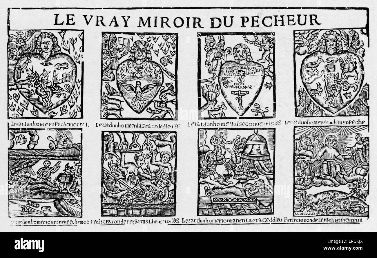 'Le Vray Miroir du pecheur' ('Le vrai miroir du pécheur'). Amérique : 'Speculum peccatoris'. Scènes de la membres d'hommes Banque D'Images