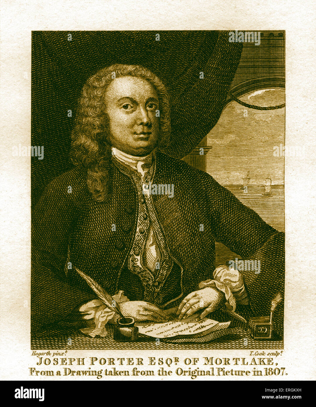 Joseph Porter (1697 - 1764) de William Hogarth, 1808. Gravée par Thomas Cook. Joseph Porter était un commerçant basé à Hambourg Banque D'Images