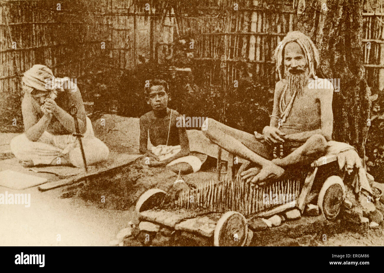 Yogi hindou, titré "Le Yogi'. Photographie du début du xxe siècle. Dans la tradition hindoue le Yogi sont des adeptes de méditation Banque D'Images