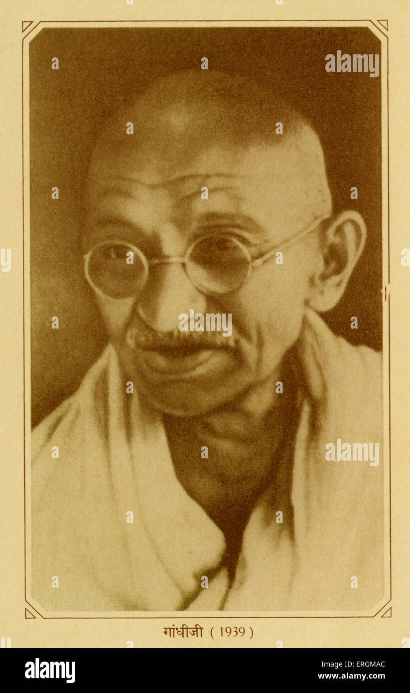 Mahatma Gandhi (1869-1948). Gandhi mener la campagne pour l'indépendance (ou 'Home-Rule') à partir de 1921, lorsqu'il prend la direction de Banque D'Images