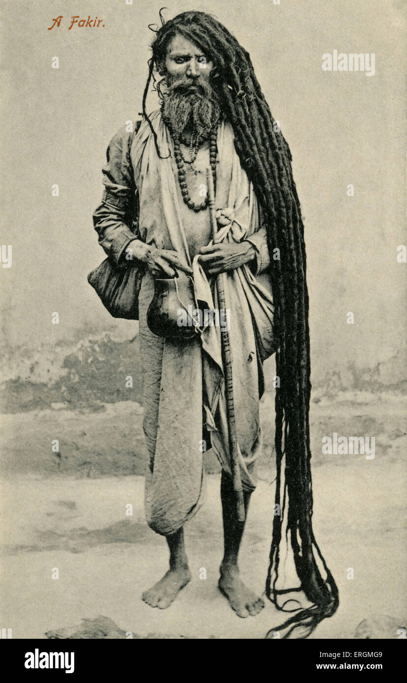 Un musulman Fakir, de l'Inde. Photographie prise au début du xxe siècle. Fakirs (Fakeers) sont musulmans ascètes trouvés sur l'Indian Banque D'Images