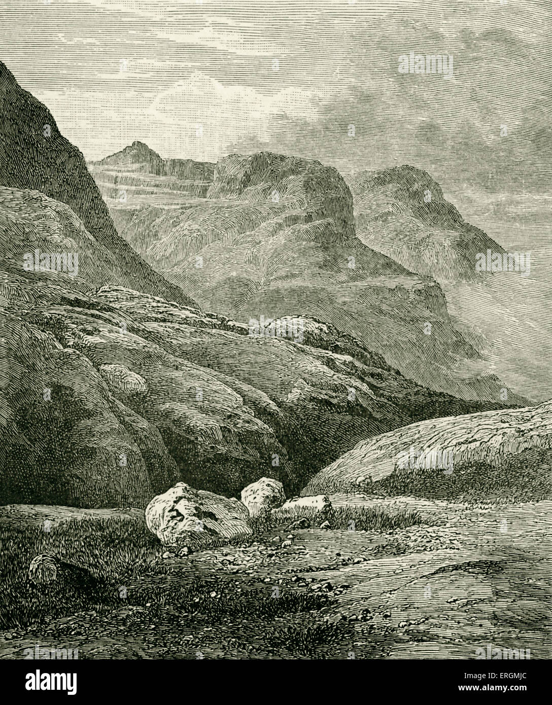 Glencoe, les lieux du massacre. Le 13 février 1692, suite à la victoire de William's forces dans la Glorieuse Révolution, Banque D'Images