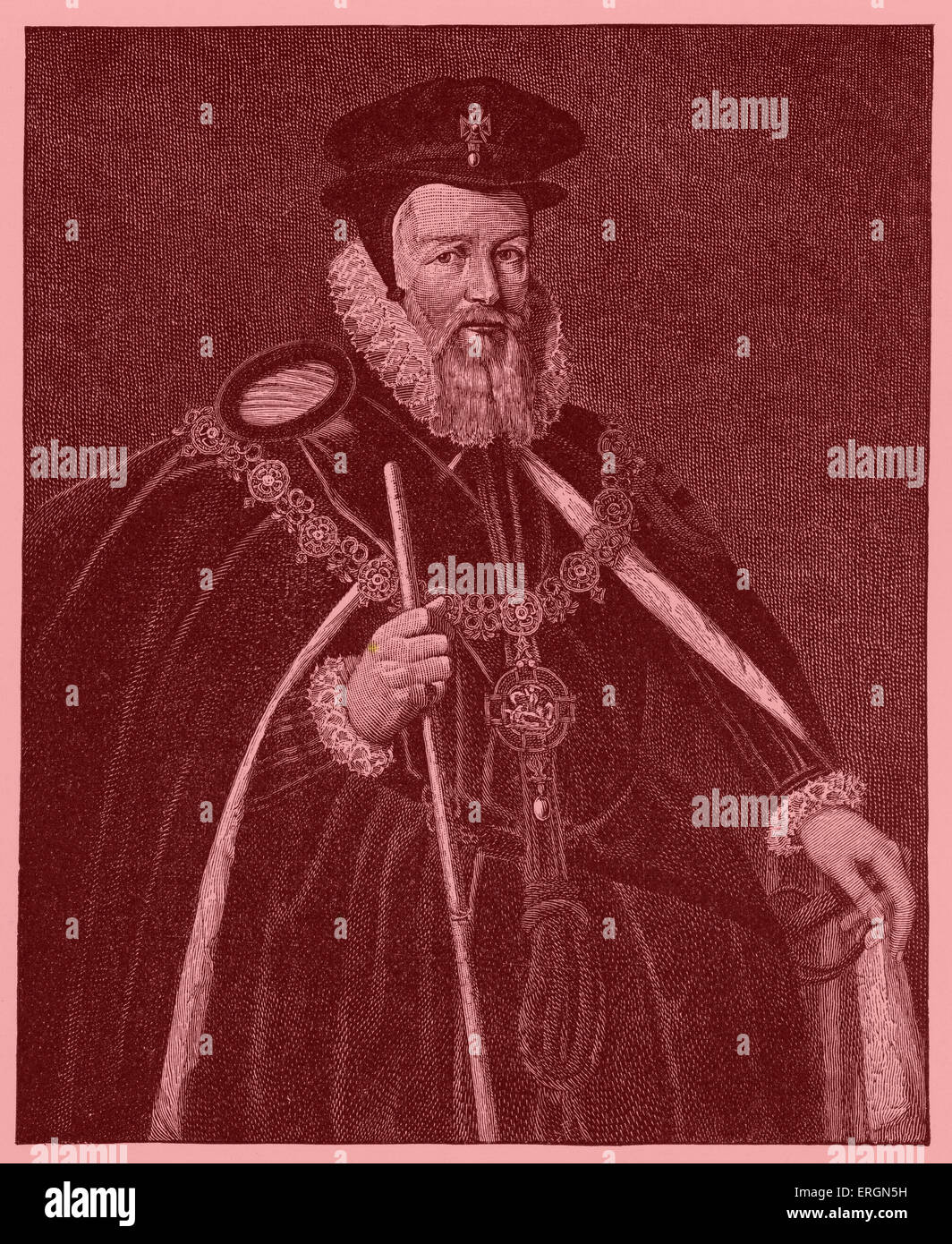 William Cecil, Lord Burleigh (1520-1598) (Burghley) a été conseiller à la reine Elizabeth I et fondateur de la dynastie de Cecil, ancêtre Banque D'Images
