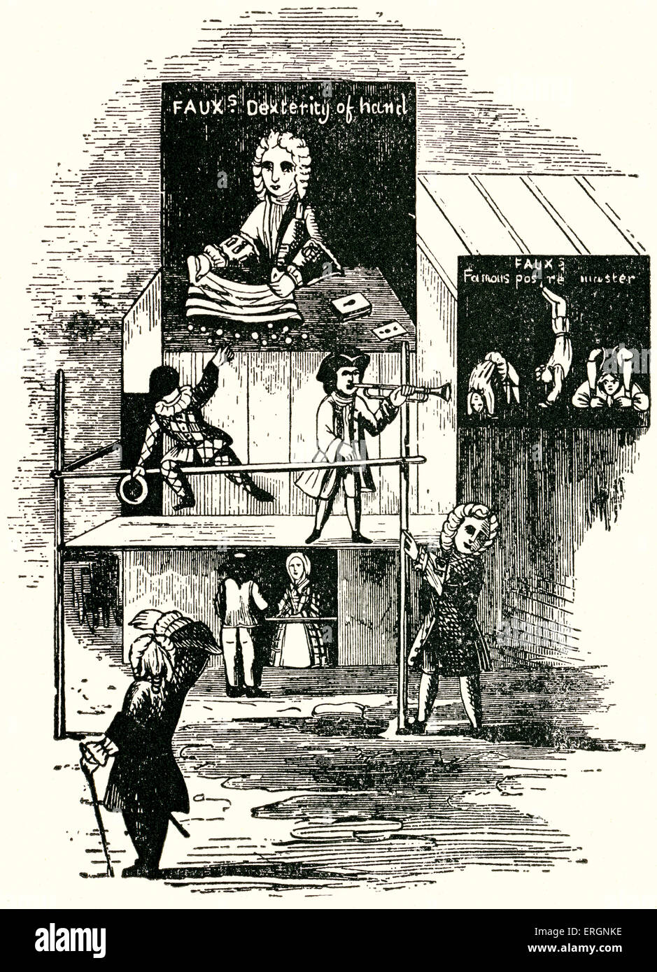 Le stand de Fawkes le prestidigitateur à Bartholomew Fair, Londres c.1728. ( Bartholomew Fair a eu lieu chaque année le 24 août à partir de Banque D'Images