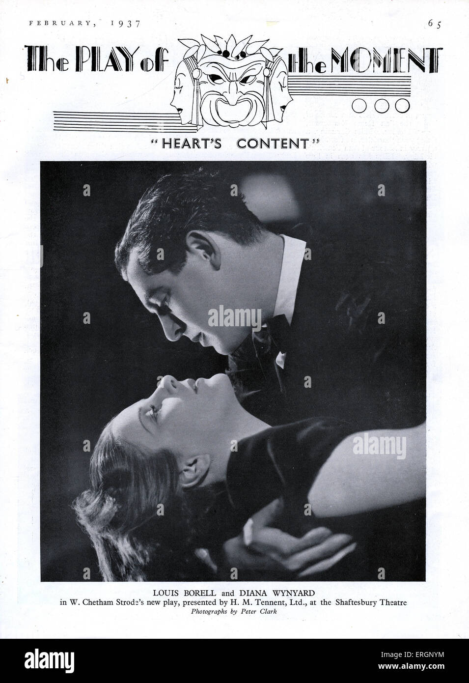 Diana Wynyard et Louis Borell dans le contenu de coeur par W. Chetham Strode au Shaftesbury Theatre, Londres en 1937 - Stade Français Banque D'Images