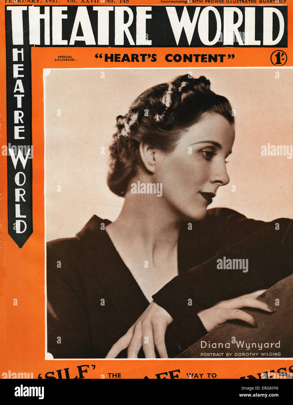Diana Wynyard dans le contenu de coeur par W. Chetham Strode au Shaftesbury Theatre, Londres en 1937 - Stade Français et l'actrice du film. Banque D'Images