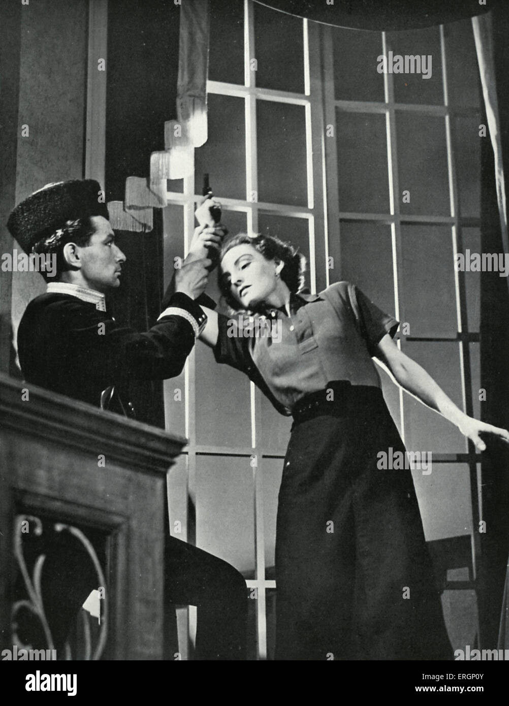 Catherine Lacey que Lydia Kuman dans la pièce "Jour du Jugement" par Elmer Rice au Phoenix Theatre, Londres, 1937. Le texte dit : "Non, non !. Banque D'Images