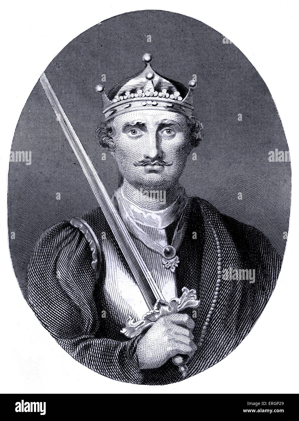 Guillaume le conquérant ou William J, portrait. Premier roi normand d'Angleterre à partir de 1066 qui règne jusqu'à sa mort en 1087. 1028- 9 Banque D'Images