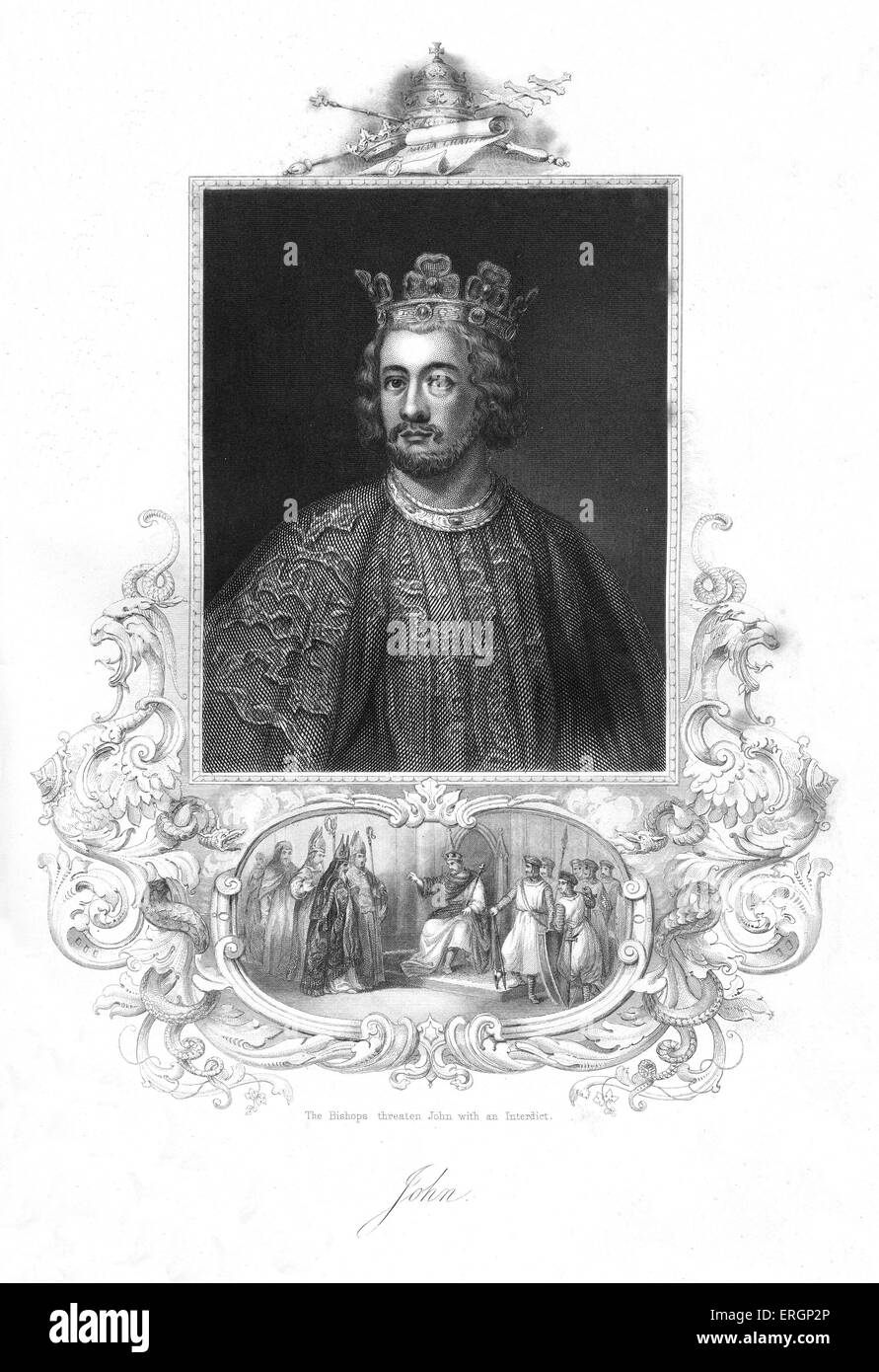 John, roi d'Angleterre, portrait. A régné de 1199 jusqu'à 1216. 24 Décembre 1166 - 18/19 octobre 1216. Banque D'Images