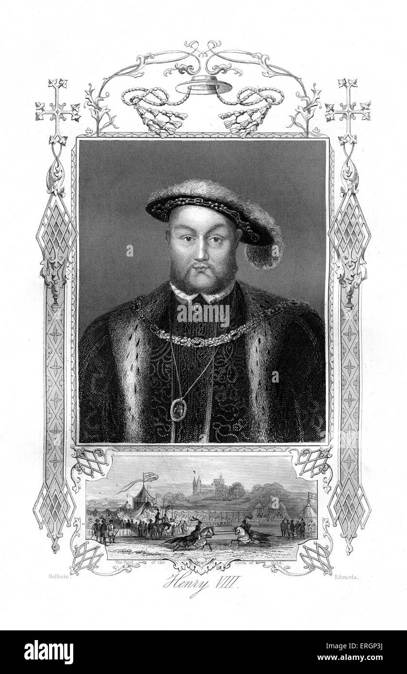 Henry VIII, portrait. Roi d'Angleterre à partir de 21 avril 1509 jusqu'à sa mort. 28 juin 1491 - 28 janvier 1547. Banque D'Images