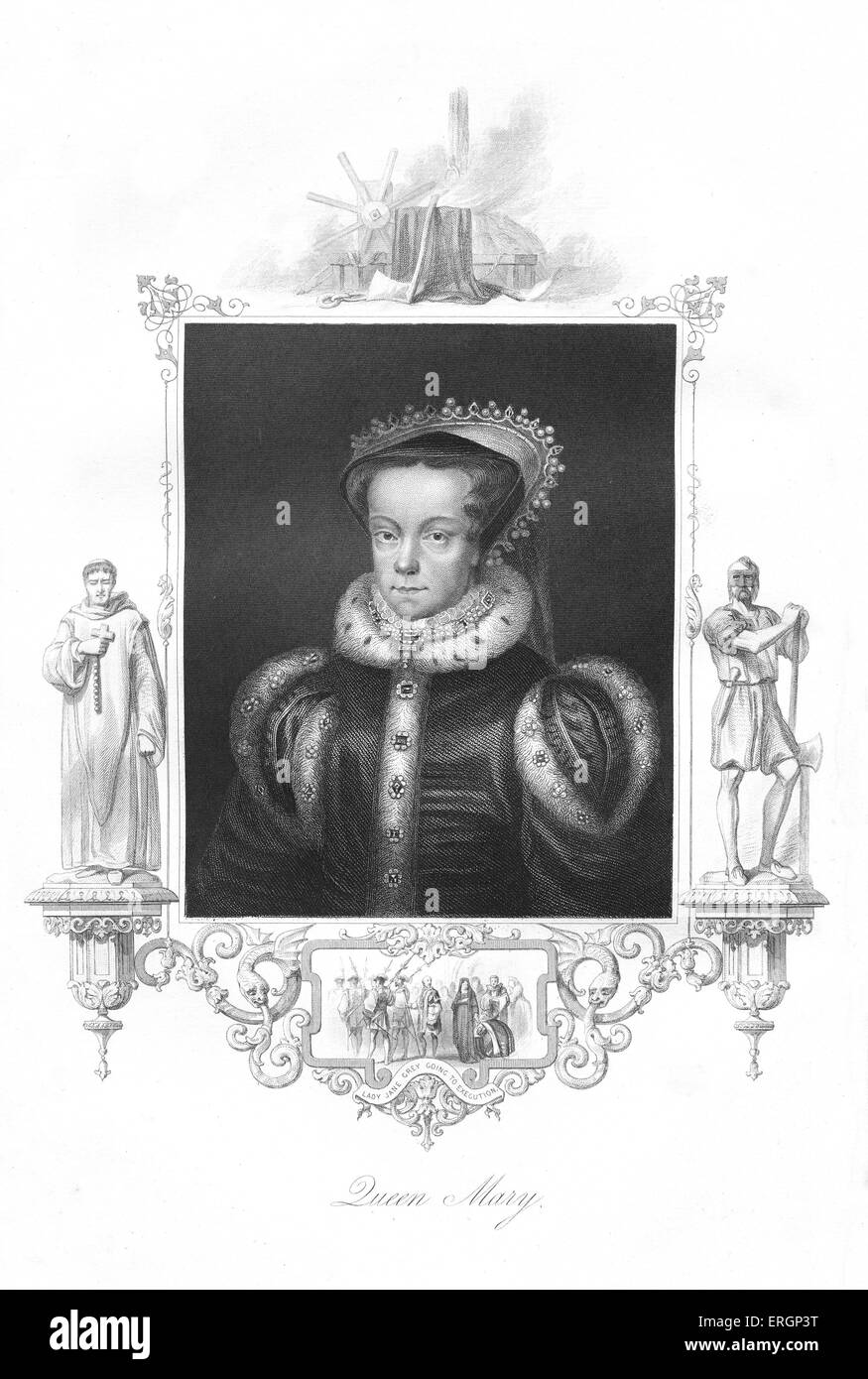 Mary J'ou 'Bloody Mary', portrait. Reine d'Angleterre à partir de juillet 1553 jusqu'à sa mort. 18 février 1516 - 17 novembre 1558. Banque D'Images