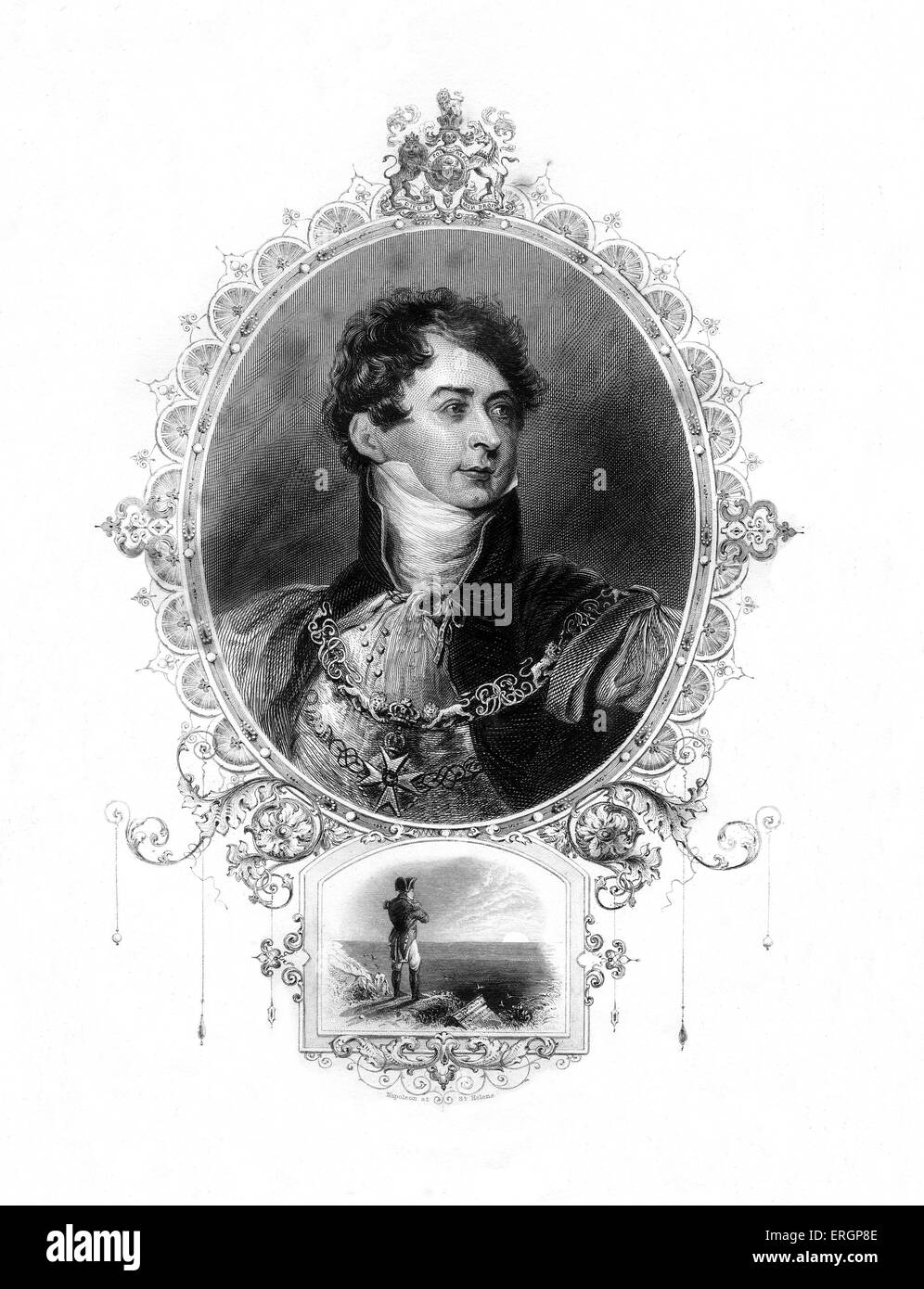 Le roi George IV, portrait. 1820 - 1830 régna. George a agi comme régent pour son père à partir de 1811-1820. Banque D'Images