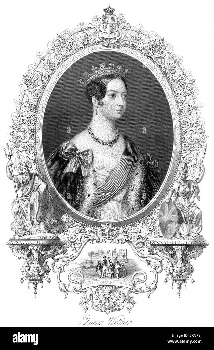 La reine Victoria, portrait. Souverain du Royaume-Uni de Grande-Bretagne et d'Irlande de 20 juin 1837 jusqu'à la mort. À partir de la chambre 1 Banque D'Images