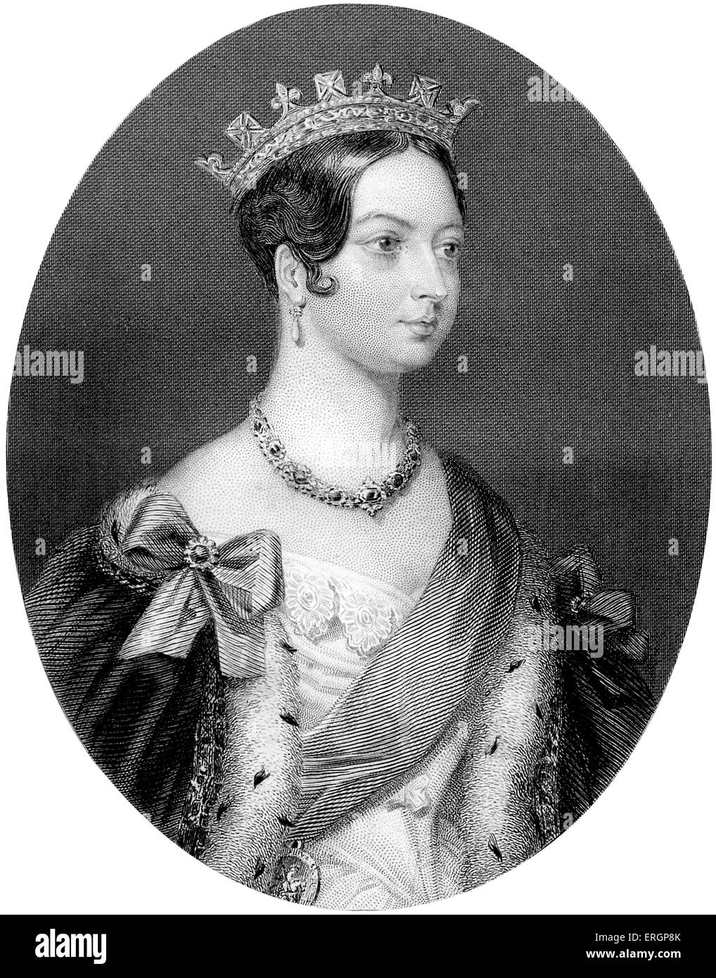 La reine Victoria, portrait. Souverain du Royaume-Uni de Grande-Bretagne et d'Irlande de 20 juin 1837 jusqu'à la mort. À partir de la chambre 1 Banque D'Images