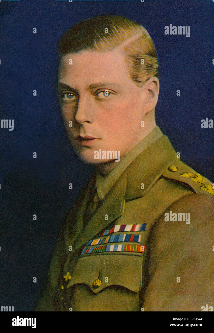Édouard VIII - Prince de Galles, en uniforme militaire, portrait. Roi du Royaume-Uni et des Dominions britanniques du Banque D'Images
