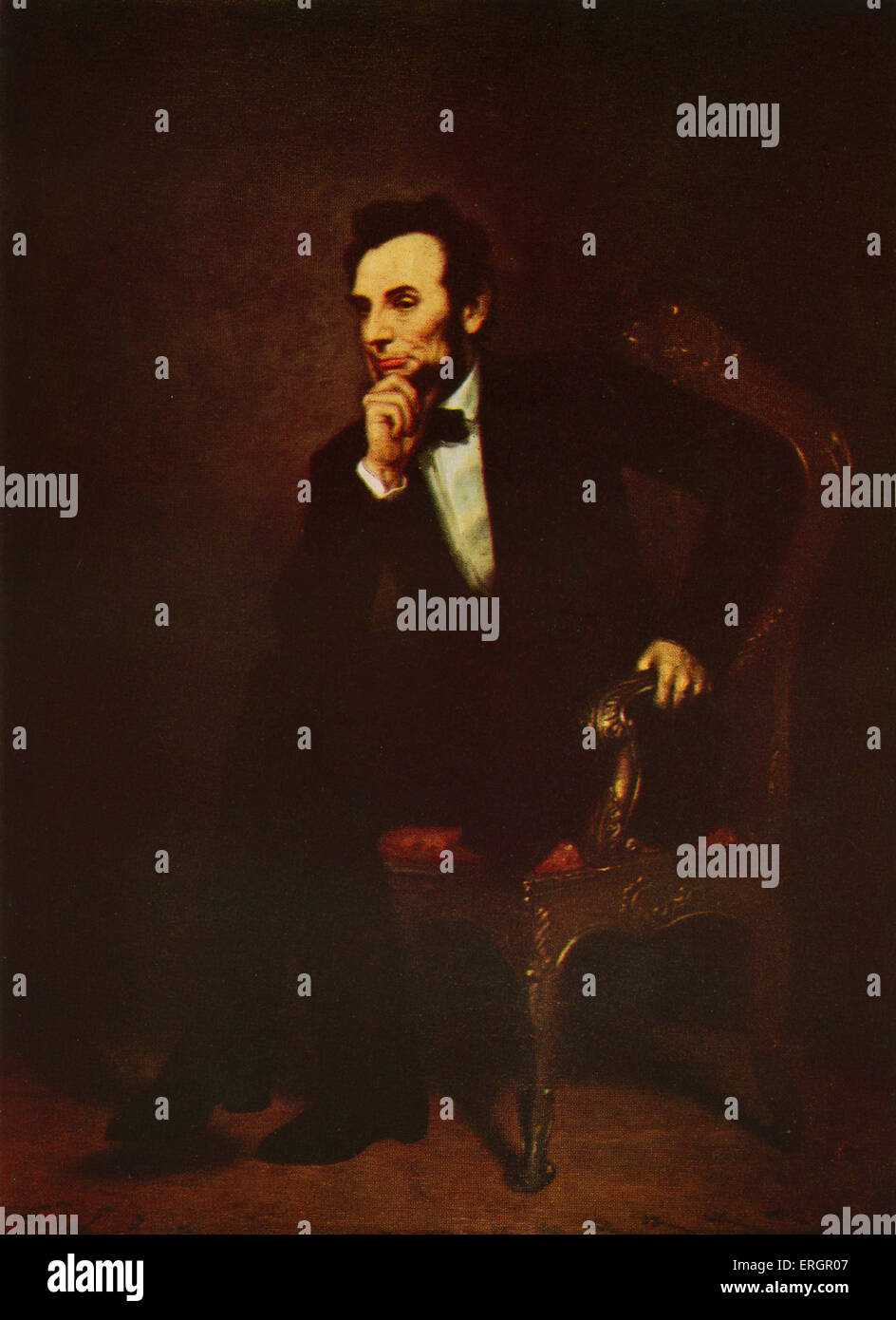 Abraham Lincoln, portrait. 16e président des États-Unis. 12 février 1809 - 15 avril 1865. Après la peinture à l'huile par Banque D'Images