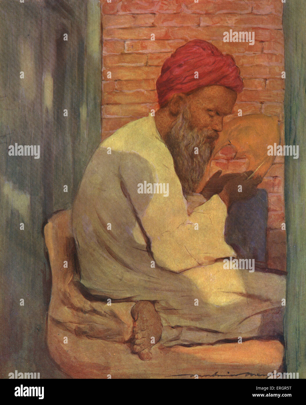 Un Indien slipper-bouilloire au travail, 19e siècle. (L'artiste australien Mortimer Menpes 1855 - 1938) Raj britannique. Banque D'Images