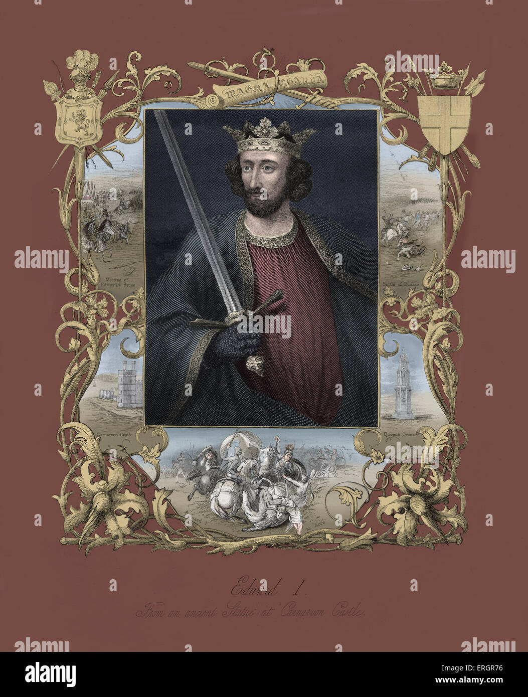 Édouard I, également connu sous le nom de Edward Longshanks et le marteau de l'Écossais , portrait. Le Roi de l'Angleterre de 1272 à 1307. 17 Juin Banque D'Images