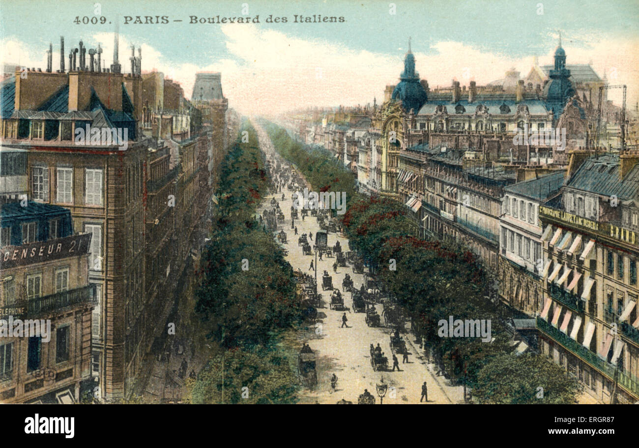 PARIS - Boulevard des Italiens. Fin 19thC Banque D'Images