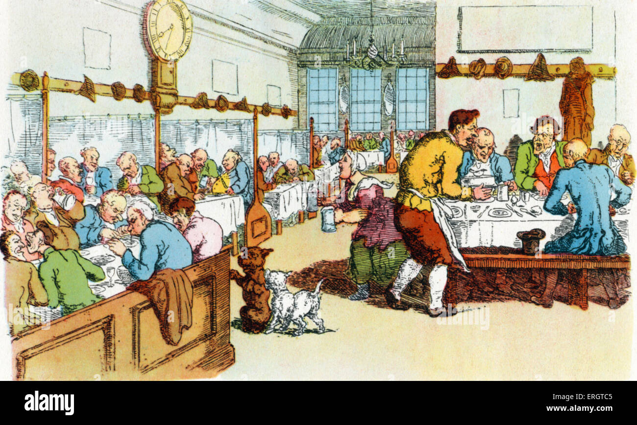 London coffee house par Thomas ROWLANDSON (Anglais illustrator, 1756 - 1827) Banque D'Images