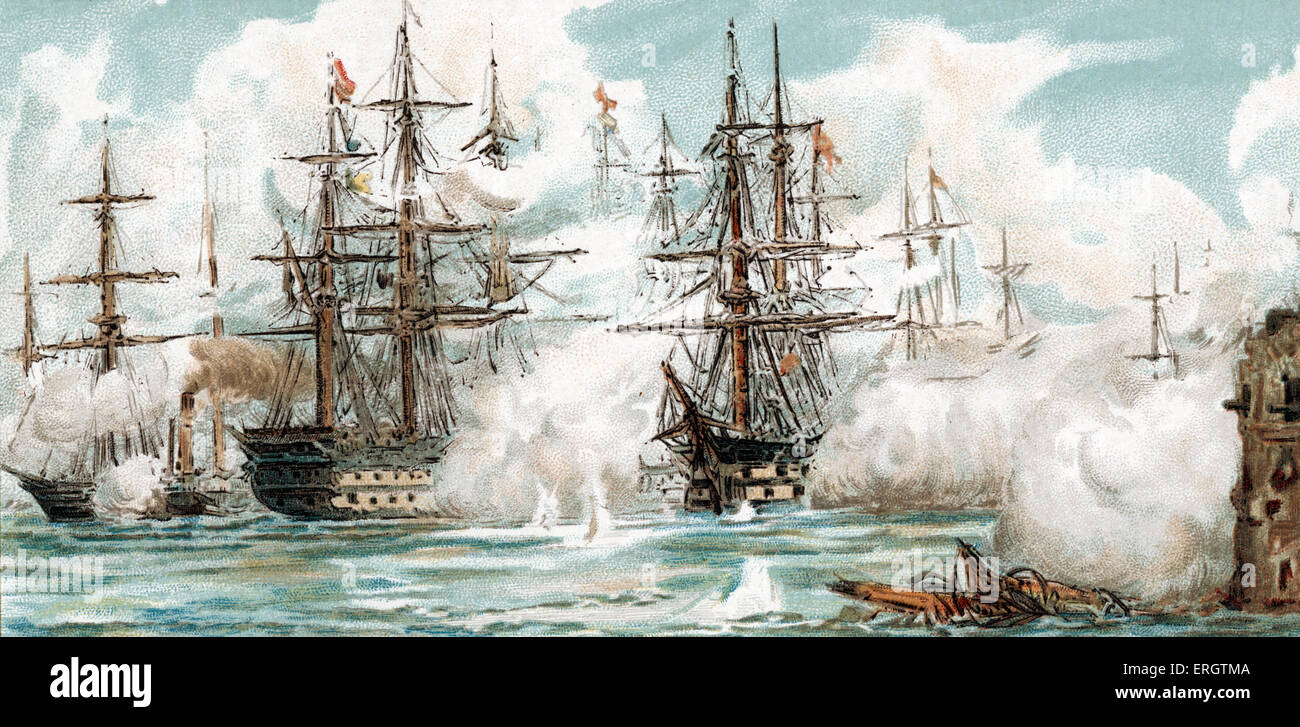 Guerre de Crimée - bombardement de Sébastopol, le 17 novembre 1854. Les guerres. Maintenant appelé Sébastopol Banque D'Images