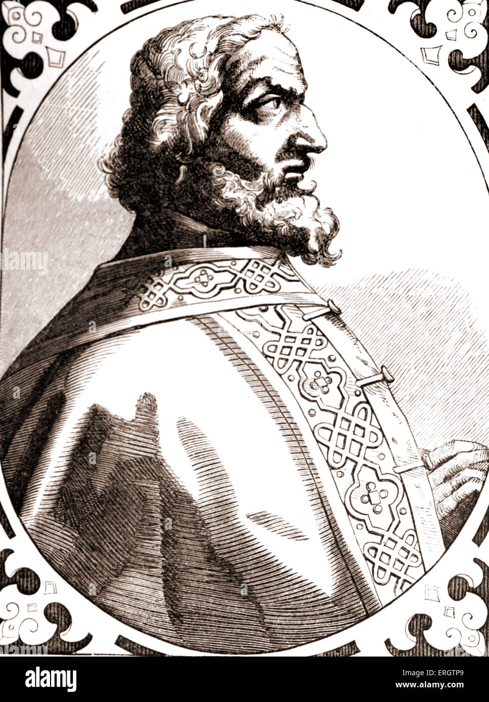 Charlemagne (Latin : Carolus Magnus, Charles le Grand sens) - portrait du roi des Francs. 742 ou 747 - 28 Janvier Banque D'Images