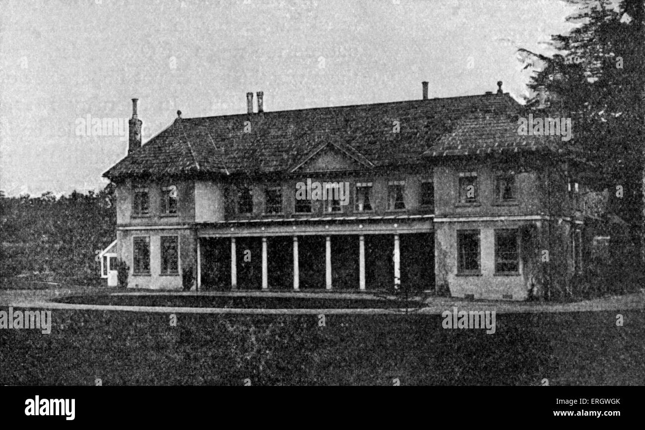 Mary Shelley's birthplace : champ Milieu, Horsham. MS : Anglais / romancier romantique gothique : 30 août 1797 - 1er février 1851. Banque D'Images