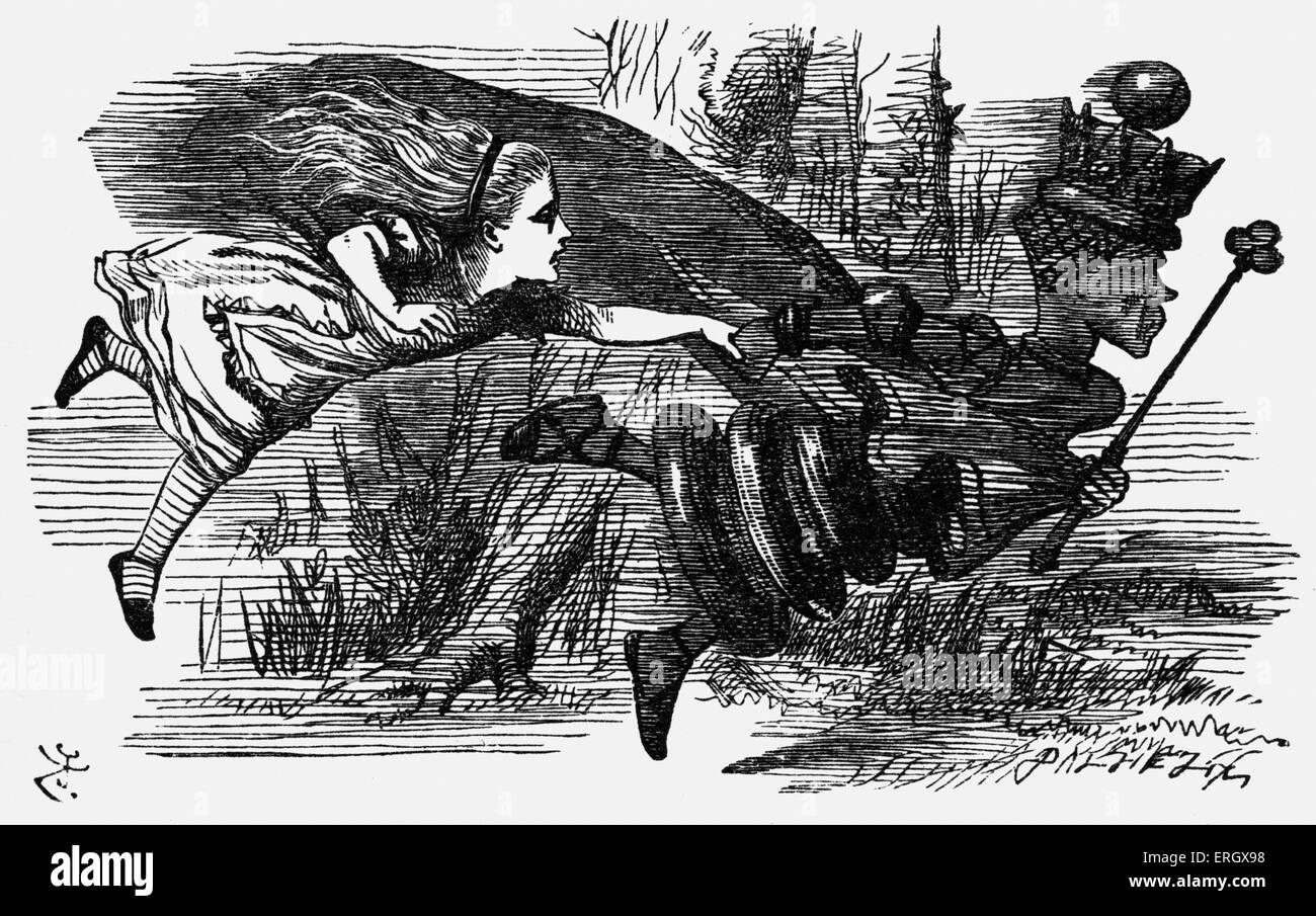 Lewis Carroll 's livre 'a travers le miroir et ce qu'Alice s'y trouvent". Illustré par John Tenniel. Description de Banque D'Images