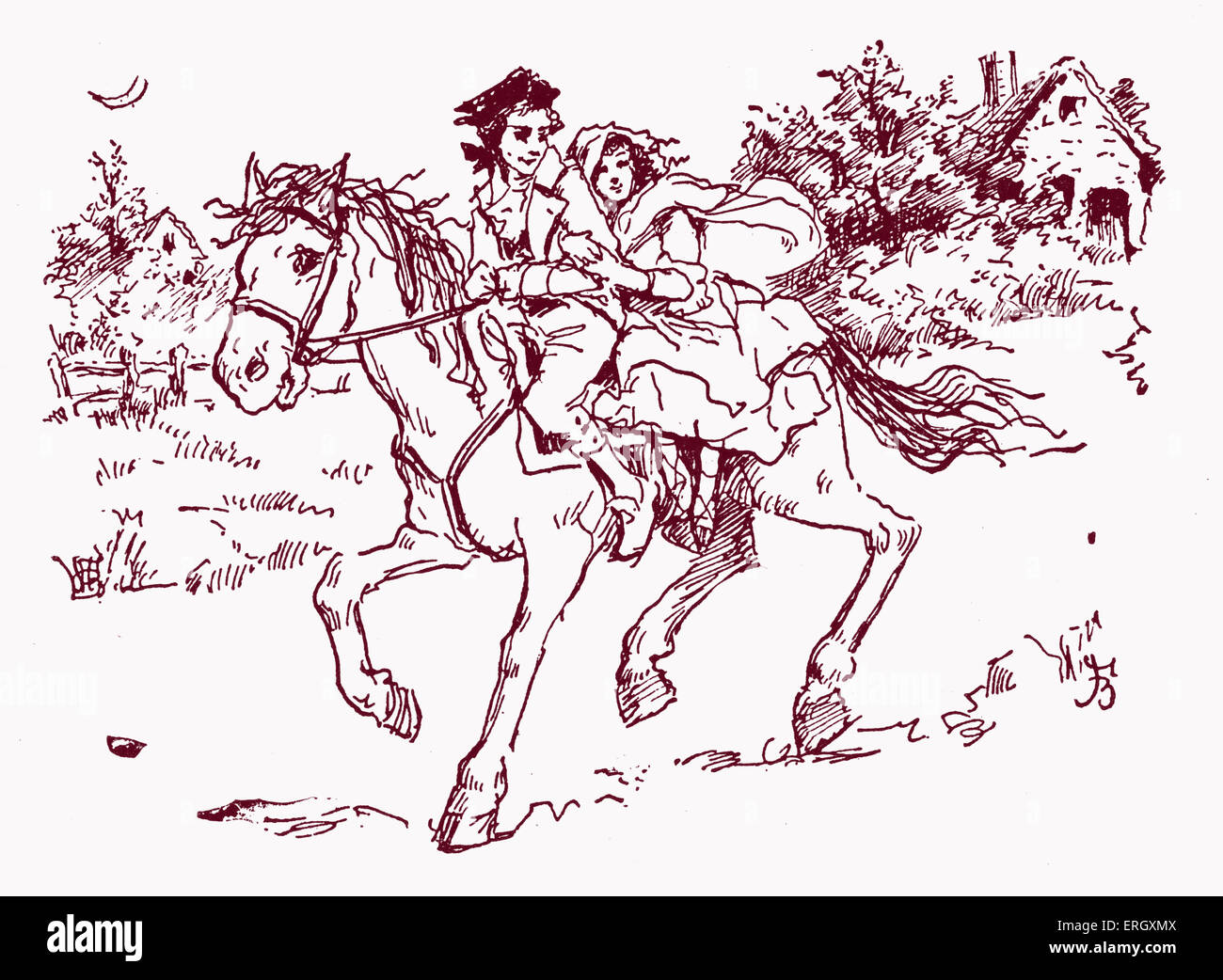 'La légende de Sleepy Hollow" de Washington Irving. Équitation off.WIFI : l'auteur américaine, 3 avril 1783 - 28 novembre 1859. Banque D'Images