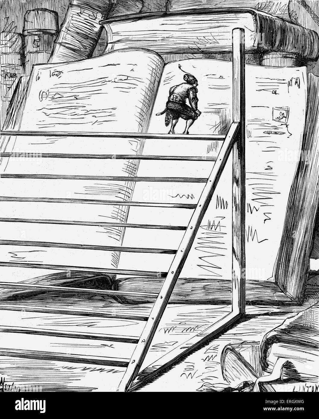 Les Voyages de Gulliver - roman de Jonathan Swift. Partie II : un voyage à Brobdingnag. Chapitre 5. Illustration par Thomas Morten (1836 Banque D'Images