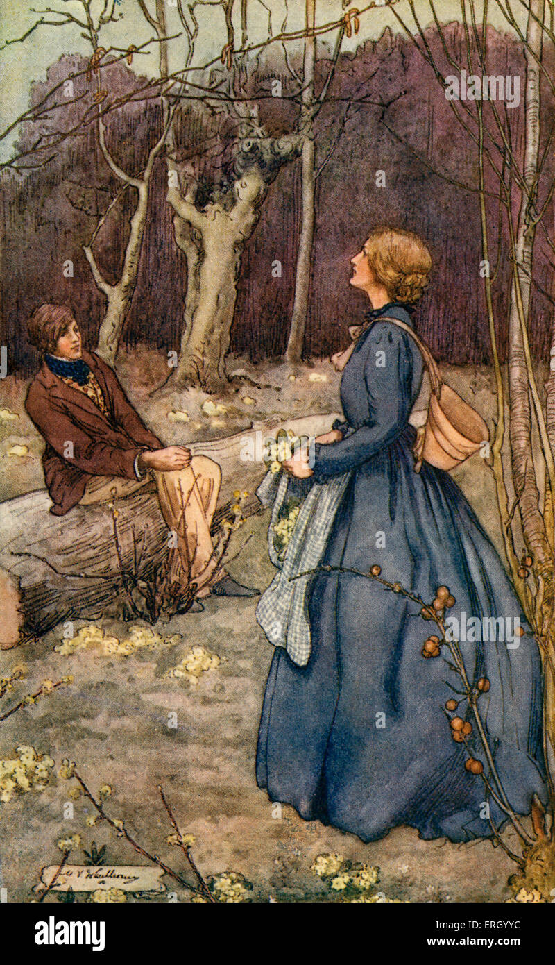 Cousin Phillis par Mme Gaskell. D'abord publié 1864. Sous-titre suivant : 'Je peux la voir maintenant, debout sous les branches de Banque D'Images