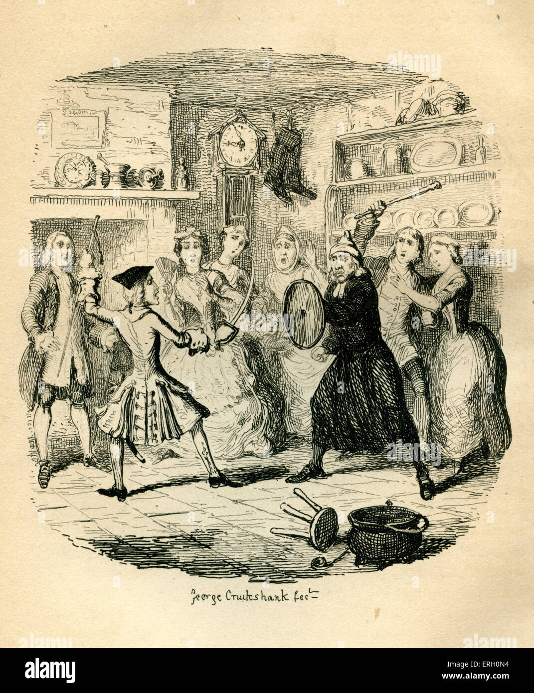 Henry Fielding 'Les Aventures de Joseph Andrews'. Sous-titre suivant : 'beau'. Diddapper (Parson Adams protège de la Joseph Banque D'Images