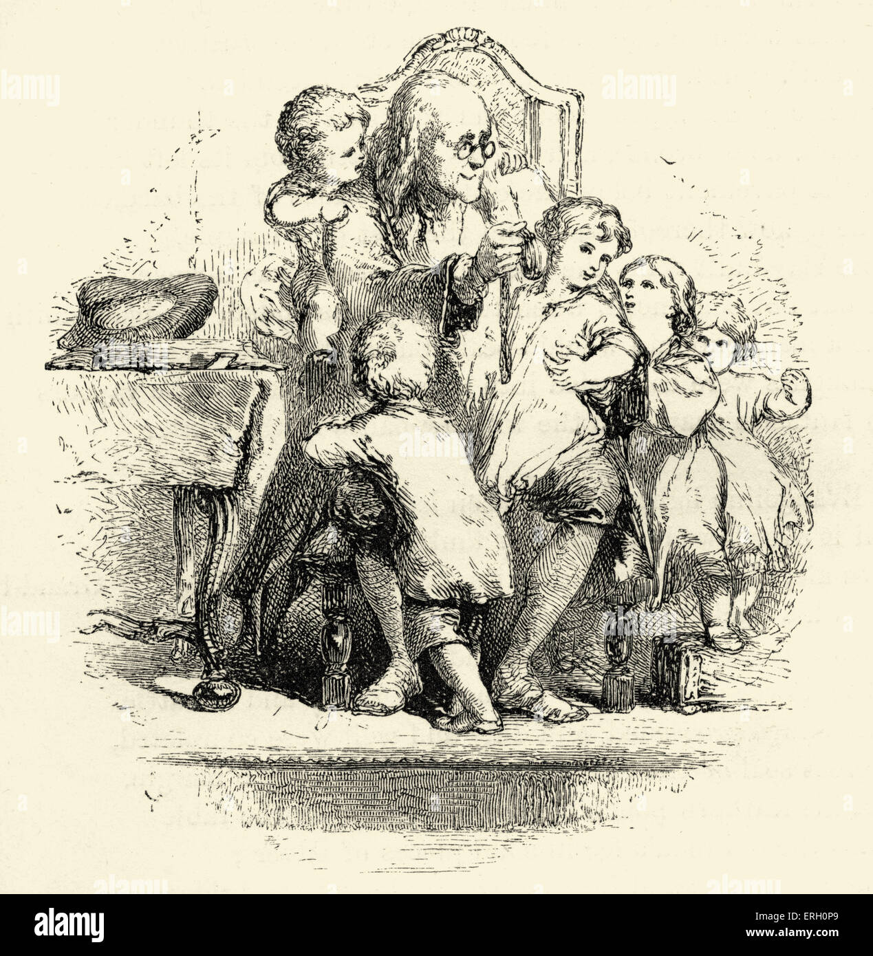 Evangeline par Henry Wadsworth Longfellow. 'Plié, mais pas cassée, par l'âge était la forme d'un notaire public,…père de vingt Banque D'Images