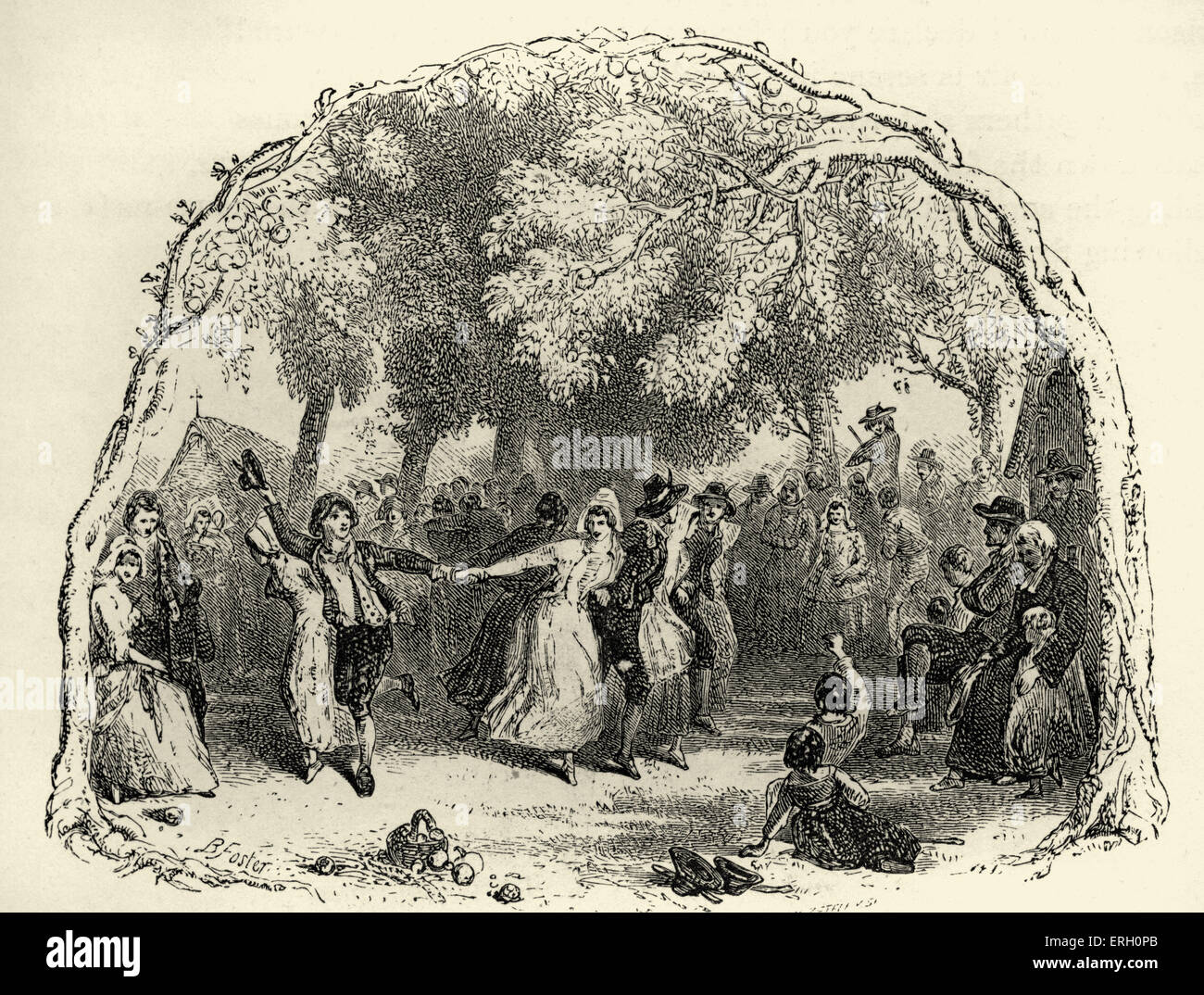 Evangeline par Henry Wadsworth Longfellow. 'Merrily, merrily whirled les roues de la danses étourdissantes… La plus belle de toutes les femmes de chambre Banque D'Images