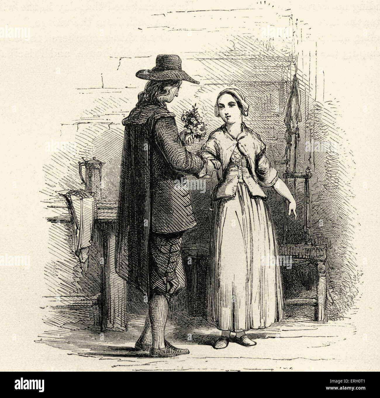 Les fréquentations de Miles Standish par Henry Wadsworth Longfellow. 'La proposition." (Henry Wadsworth) poète lyrique américaine 27 Banque D'Images