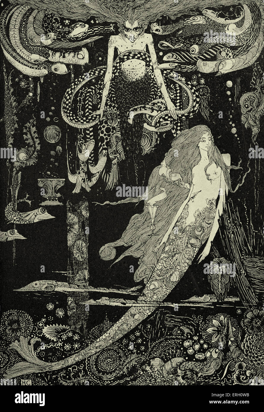 La petite sirène de Hans Christian Andersen. Légende : "Je sais ce que vous voulez", dit la sorcière de la mer. Hans Christian Andersen : Banque D'Images
